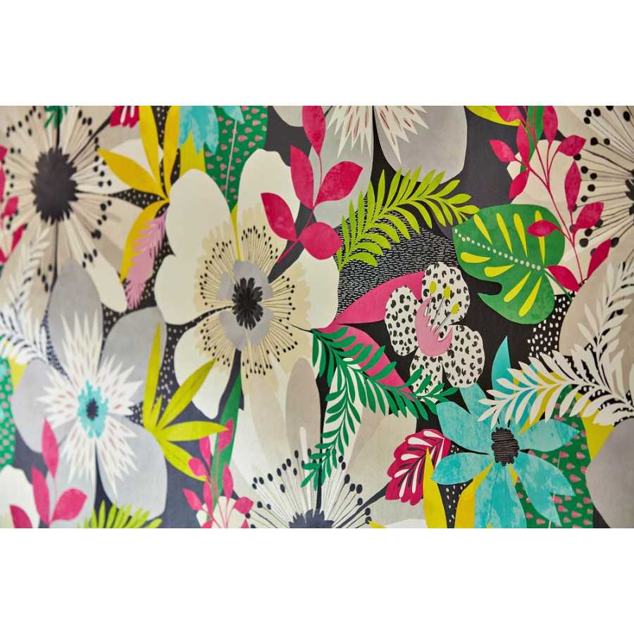 Ohpopsi Concept Floral Riot CEP50101W Wallpaper - Chalk & Carbon