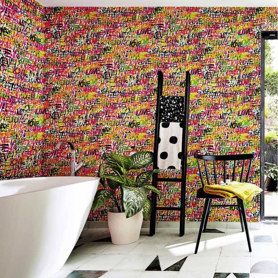 Ohpopsi Concept Love Scribble CEP50119W Wallpaper - Multi Riot