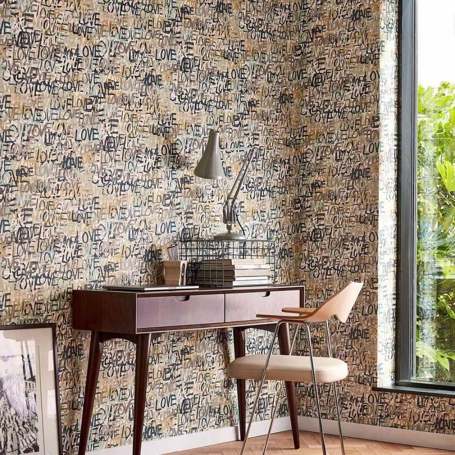 Ohpopsi Concept Love Scribble CEP50121W Wallpaper - Polished Cement