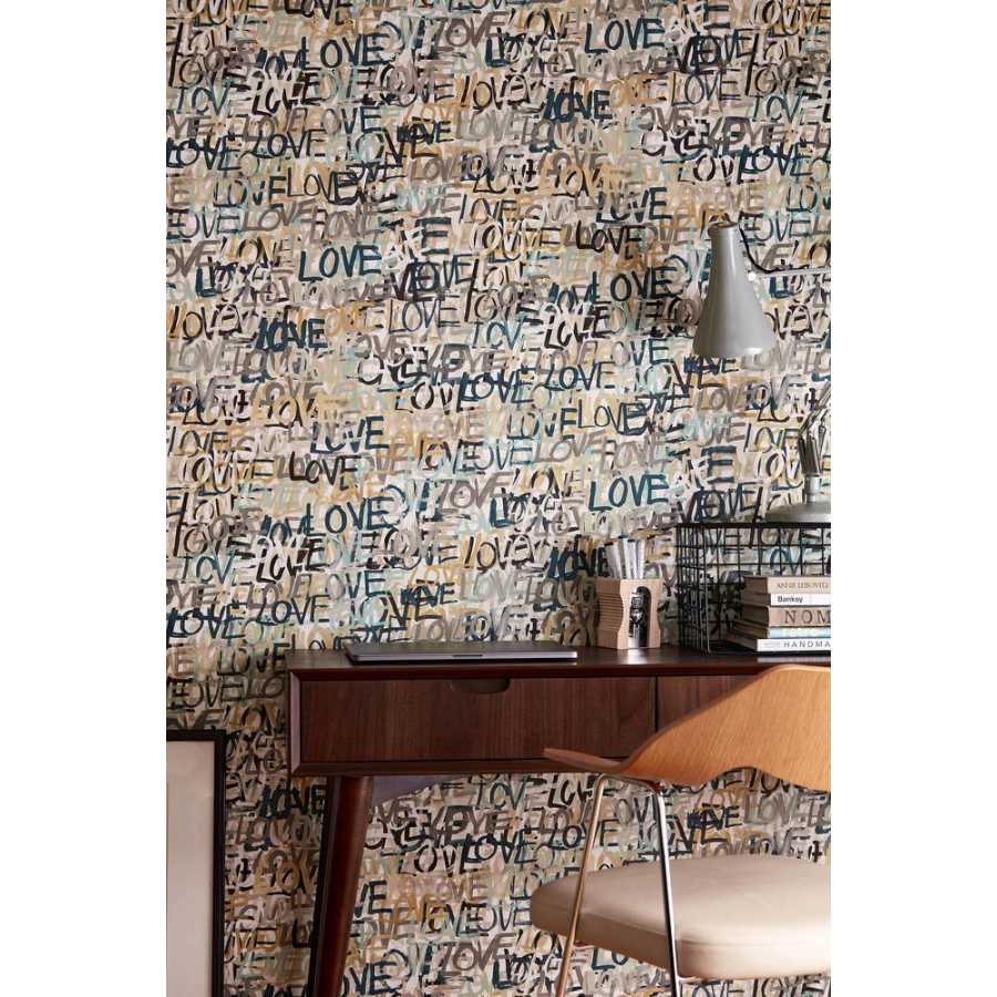 Ohpopsi Concept Love Scribble CEP50121W Wallpaper - Polished Cement