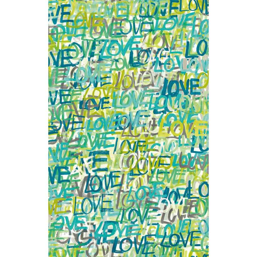 Ohpopsi Concept Love Scribble CEP50123W Wallpaper - Aquamarine