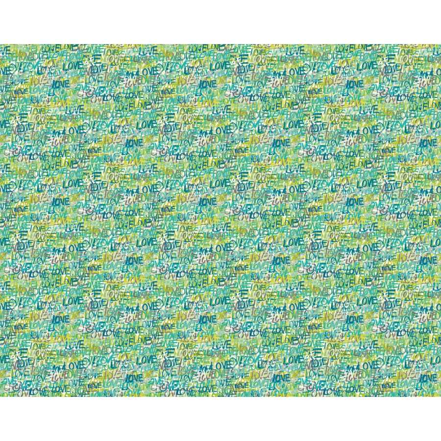 Ohpopsi Concept Love Scribble CEP50123W Wallpaper - Aquamarine