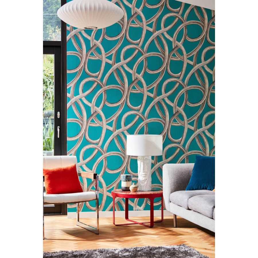 Ohpopsi Concept Twisted Geo CEP50124W Wallpaper - Turquoise