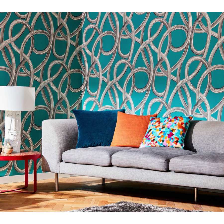 Ohpopsi Concept Twisted Geo CEP50124W Wallpaper - Turquoise