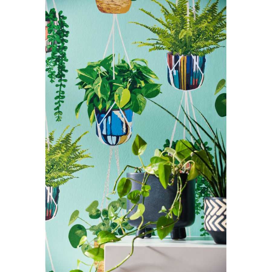 Ohpopsi Grafik Houseplant GRA50108W Wallpaper - Cerulean Twist