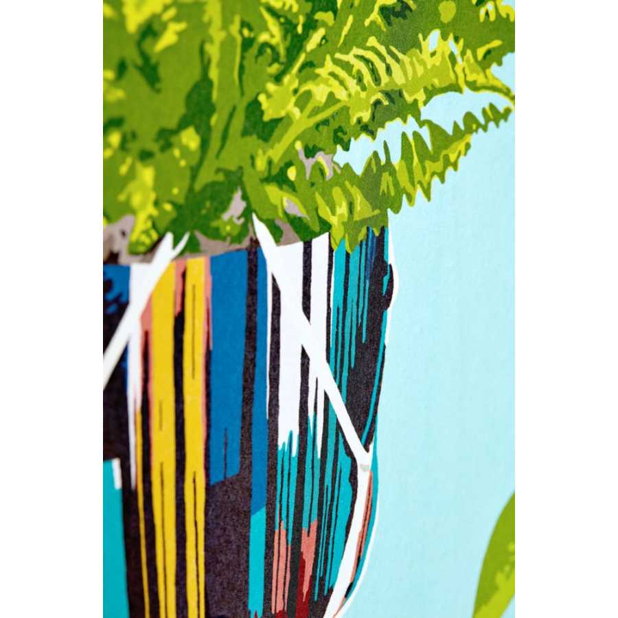 Ohpopsi Grafik Houseplant GRA50108W Wallpaper - Cerulean Twist