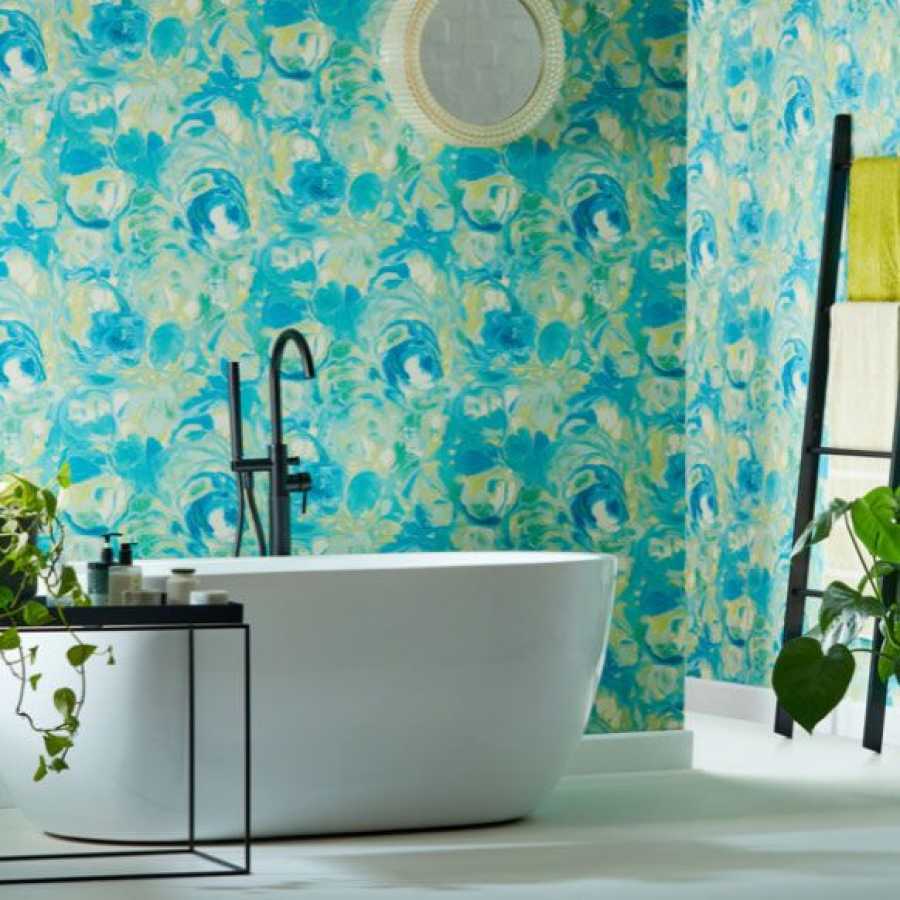 Ohpopsi Grafik Venetian GRA50118W Wallpaper - Sapphire Swirl