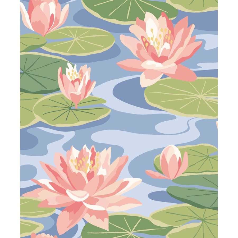 Ohpopsi Ichika Waterlily IKA50103W Wallpaper - Cornflower