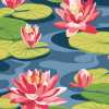 Ohpopsi Ichika Waterlily IKA50104W Wallpaper - Midnight Rouge