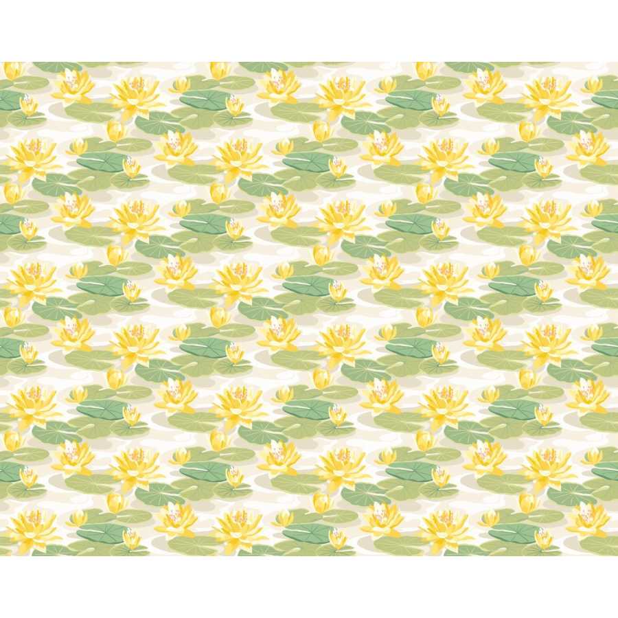 Ohpopsi Ichika Waterlily IKA50106W Wallpaper - Linen & Amber