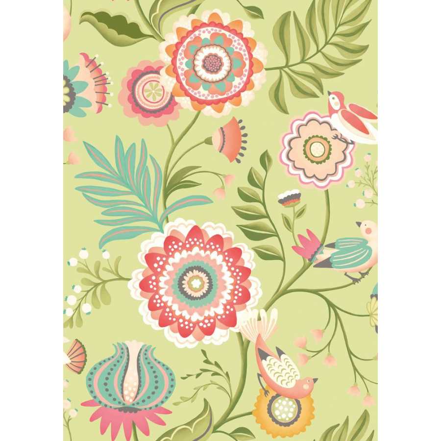 Ohpopsi Ichika Trail IKA50108W Wallpaper - Coral & Apple