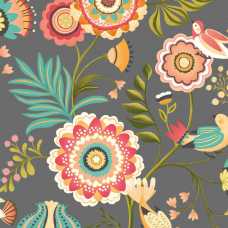 Ohpopsi Ichika Trail IKA50110W Wallpaper - Charcoal & Teal