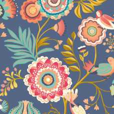 Ohpopsi Ichika Trail IKA50111W Wallpaper - Royal Blue & Gold