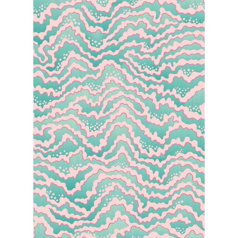 Ohpopsi Ichika Contour IKA50118W Wallpaper - Bubblegum & Mint