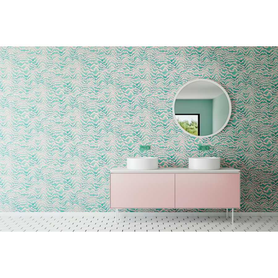 Ohpopsi Ichika Contour IKA50118W Wallpaper - Bubblegum & Mint