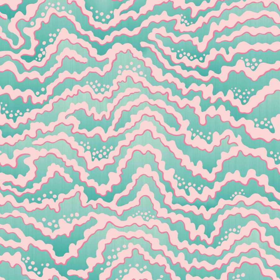 Ohpopsi Ichika Contour IKA50118W Wallpaper - Bubblegum & Mint