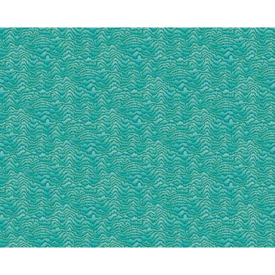 Ohpopsi Ichika Contour IKA50119W Wallpaper - Turquoise & Lemon