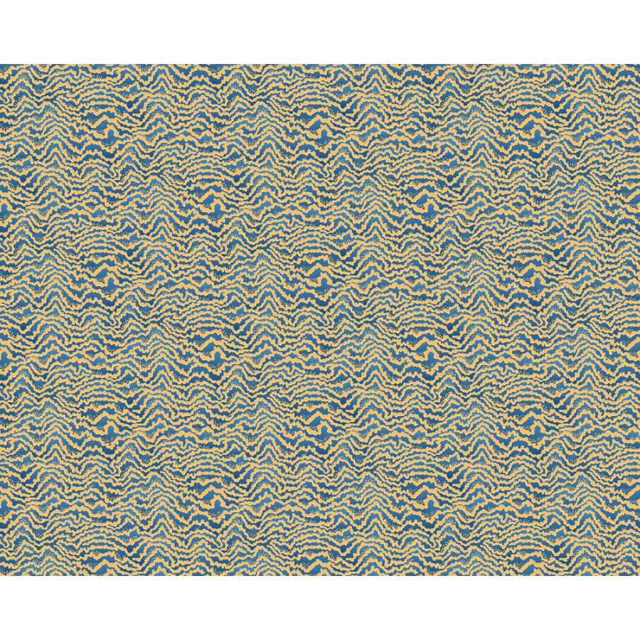 Ohpopsi Ichika Contour IKA50120W Wallpaper - Denim & Ochre