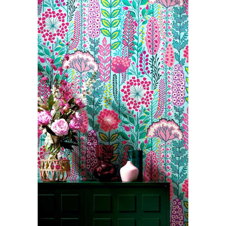 Ohpopsi Ichika Seedheads IKA50129W Wallpaper - Raspberry Sky