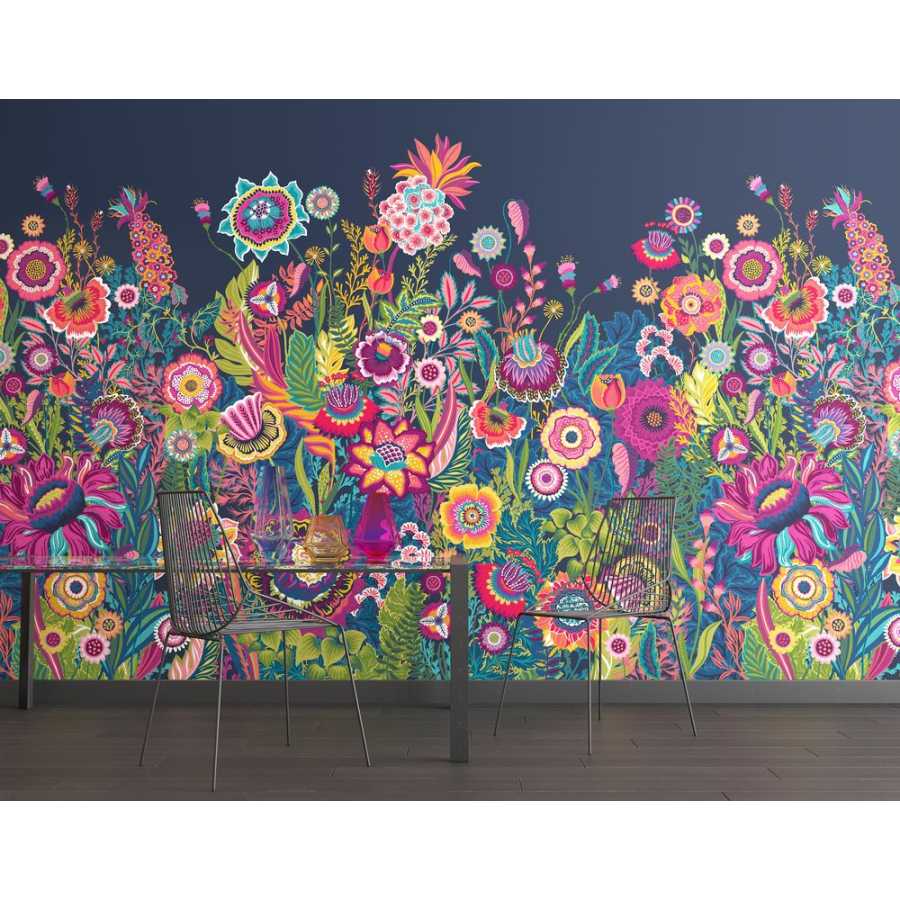 Ohpopsi Ichika Bloom IKA50142M Mural Wallpaper - Indigo