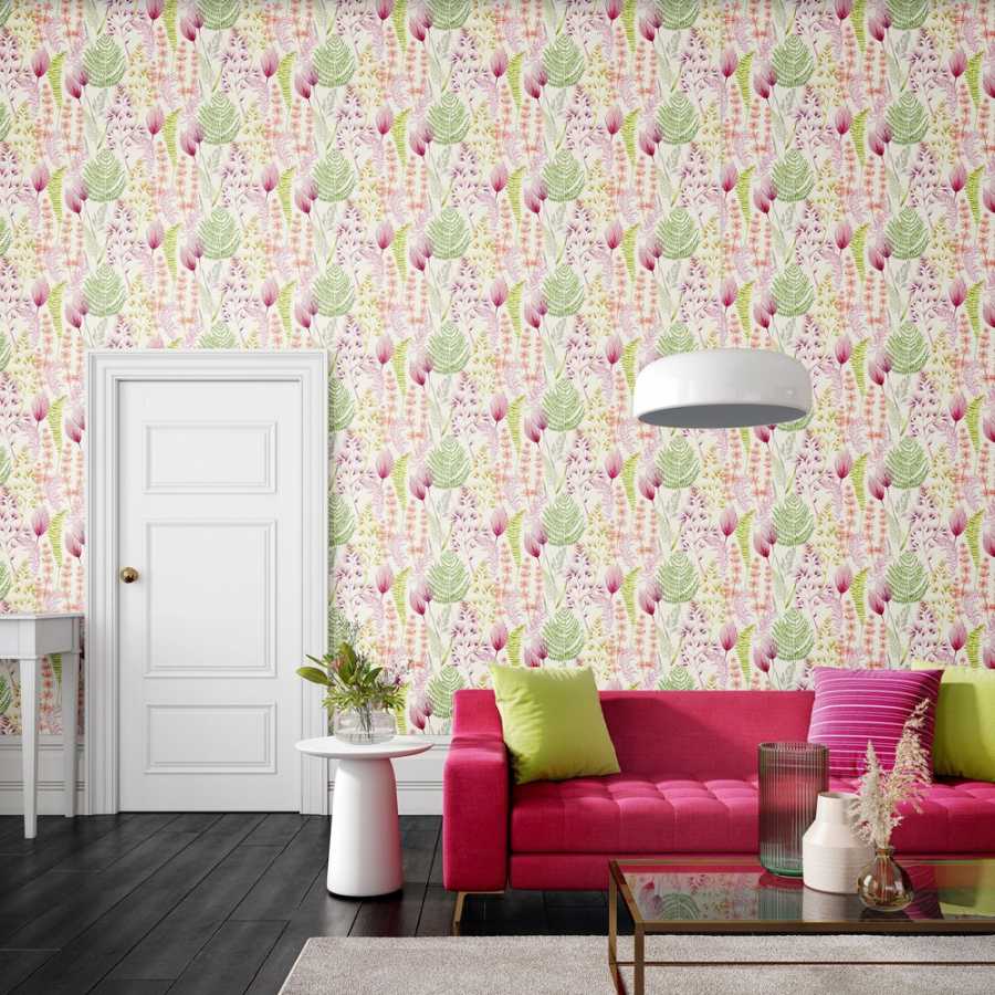 Ohpopsi Jardin Summer Ferns JRD50101W Wallpaper - Coral Pink
