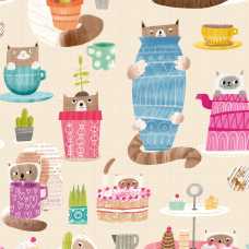 Ohpopsi When I Grow Up Kitten Kaboodle WGU50111W Wallpaper - Marshmallow