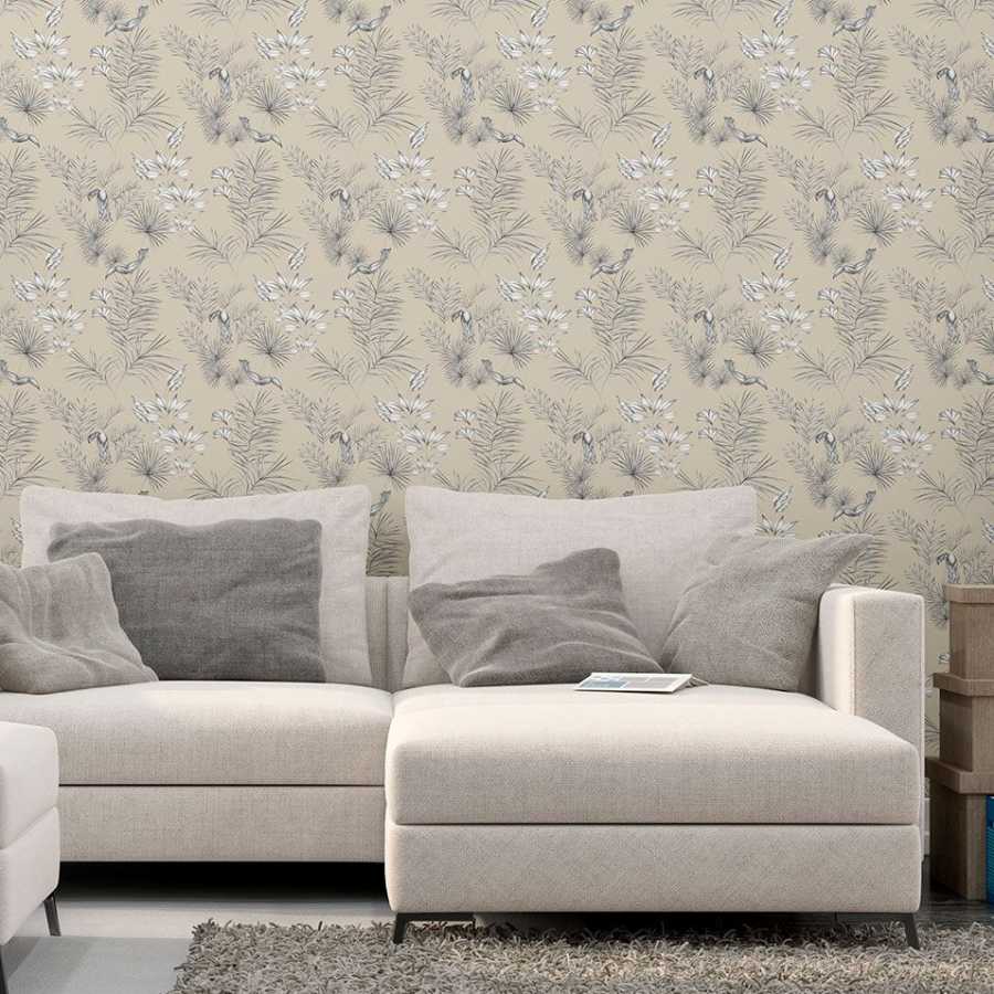 Ohpopsi Wild Toucan Toile WLD53112W Wallpaper - Linen
