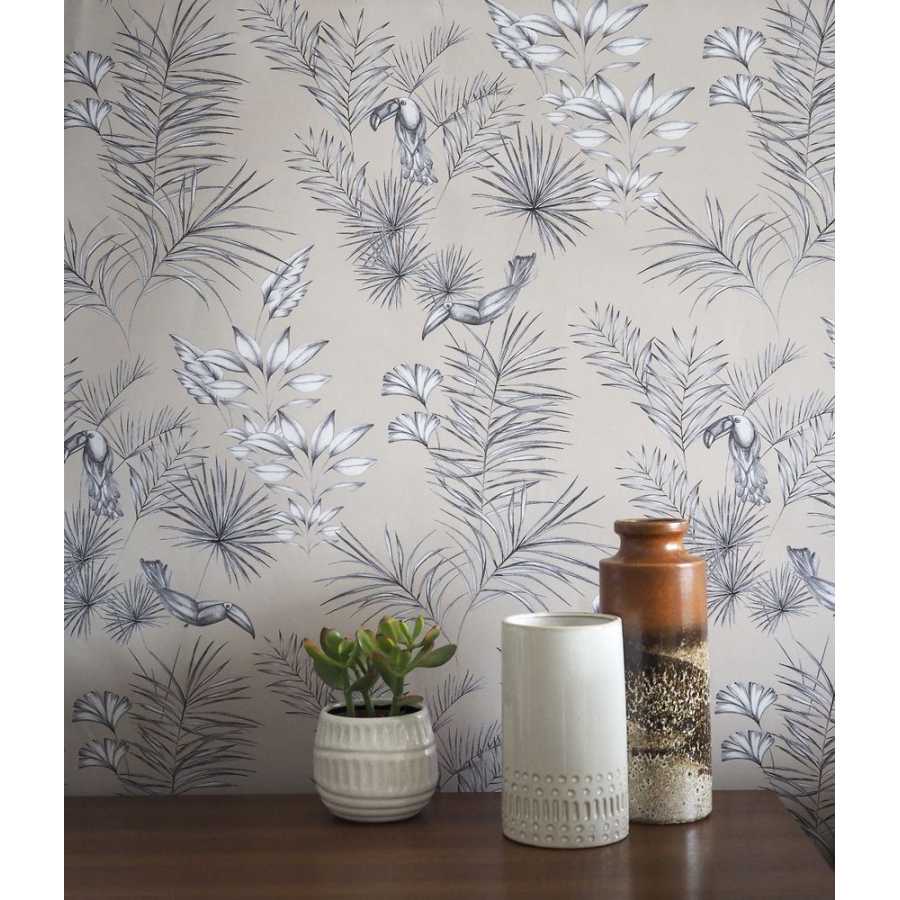 Ohpopsi Wild Toucan Toile WLD53112W Wallpaper - Linen