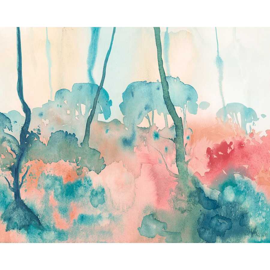 Ohpopsi Seasons Forest WND50114M Mural Wallpaper - Jade & Blush