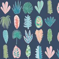 Ohpopsi Glasshouse Leaf Boogie GHS50102W Wallpaper - Ink Twist