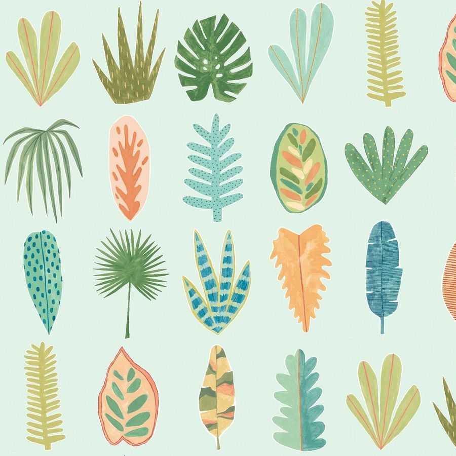 Ohpopsi Glasshouse Leaf Boogie GHS50103W Wallpaper - Duckegg Twist