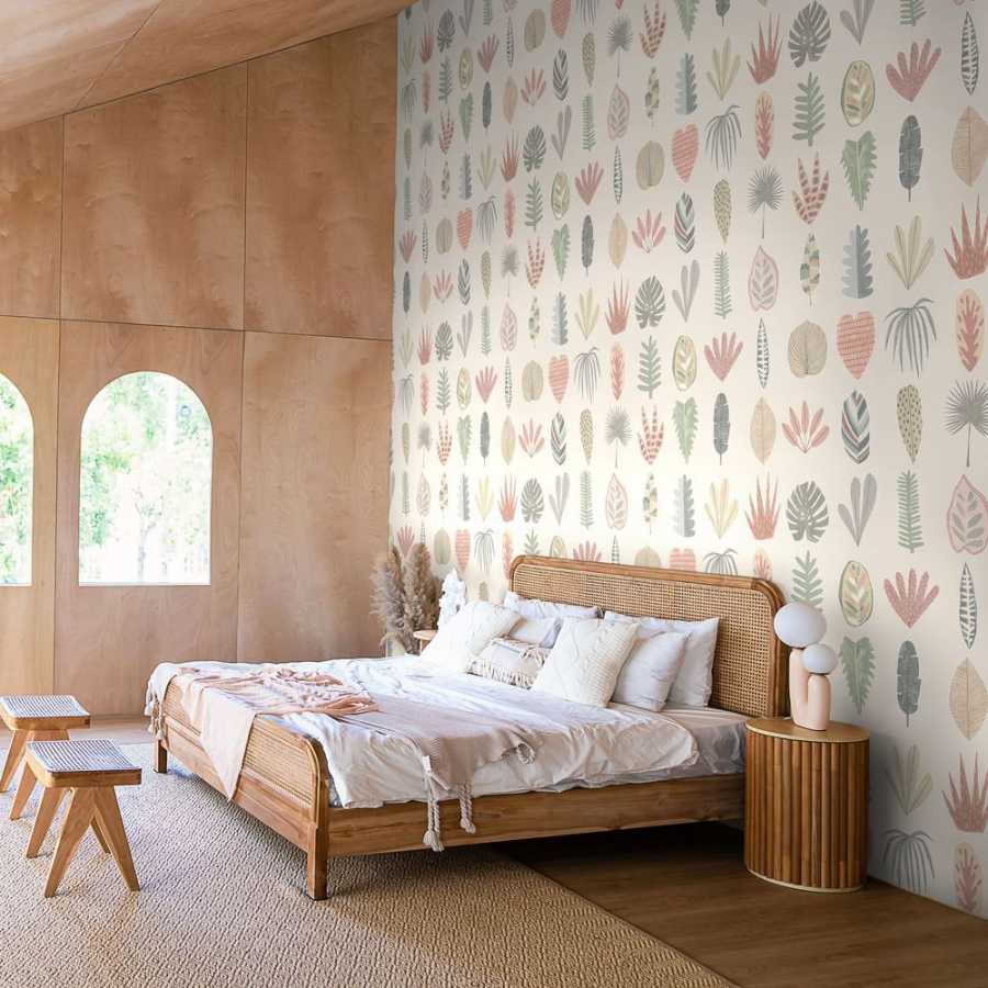 Ohpopsi Glasshouse Leaf Boogie GHS50106W Wallpaper - Linen