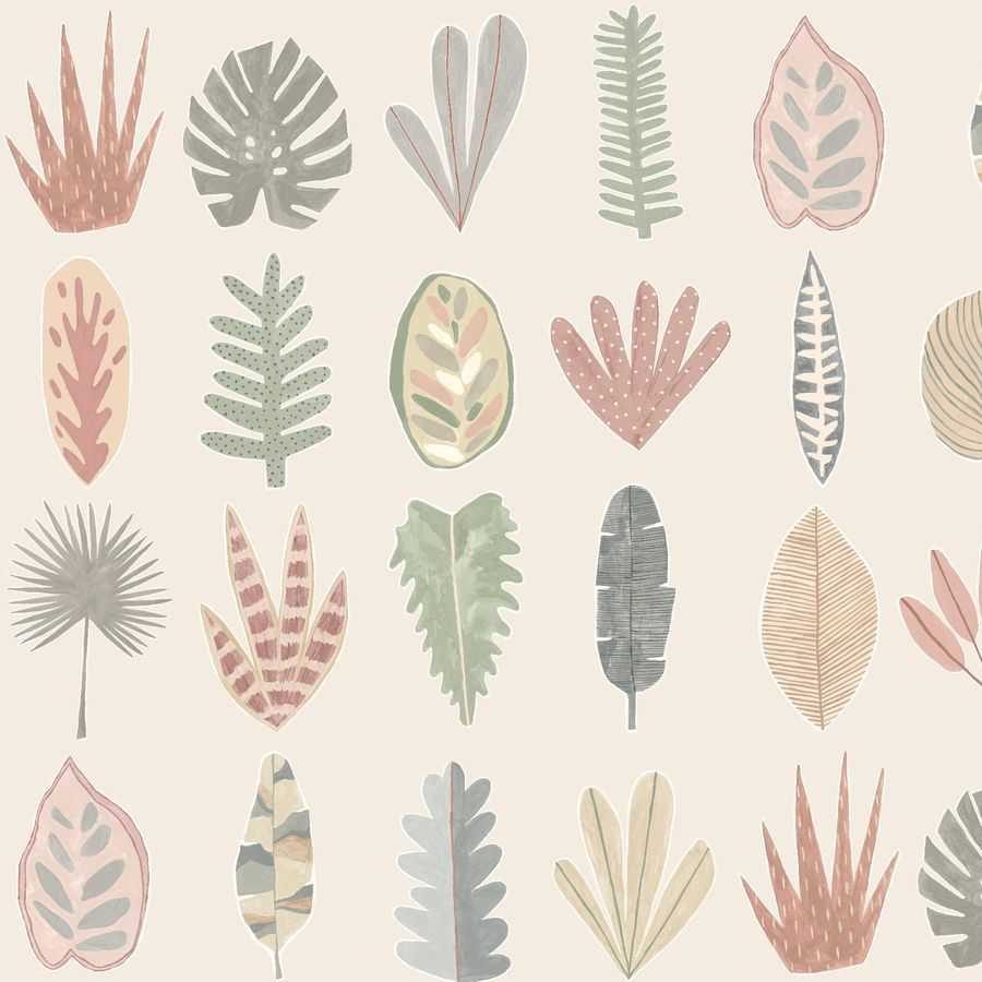 Ohpopsi Glasshouse Leaf Boogie GHS50106W Wallpaper - Linen