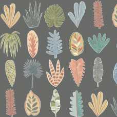 Ohpopsi Glasshouse Leaf Boogie GHS50107W Wallpaper - Charcoal Mix