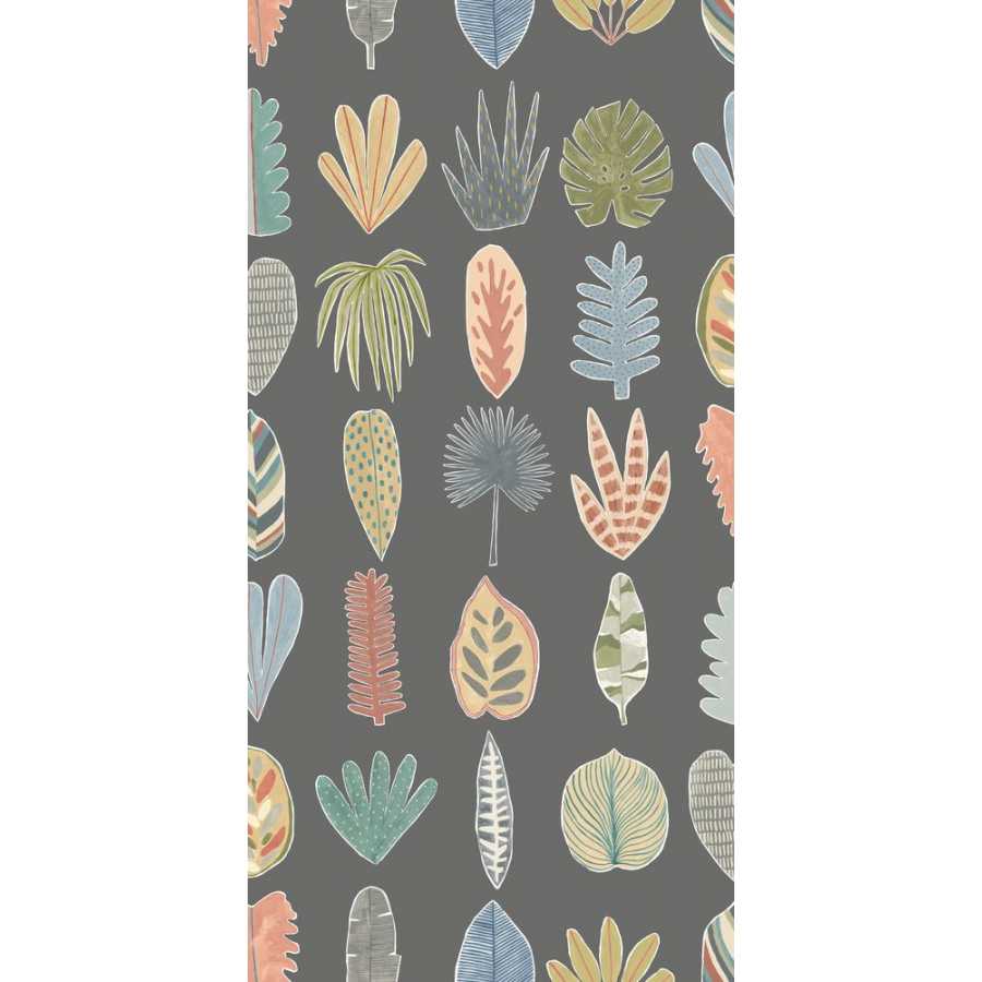 Ohpopsi Glasshouse Leaf Boogie GHS50107W Wallpaper - Charcoal Mix