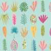 Ohpopsi Glasshouse Leaf Boogie GHS50109W Wallpaper - Aqua & Raspberry