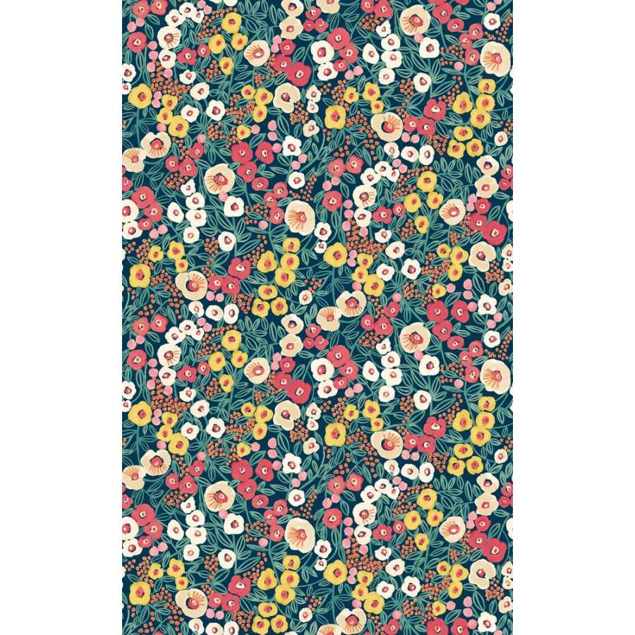 Ohpopsi Glasshouse Flora Ditsy GHS50112W Wallpaper - Indigo & Coral