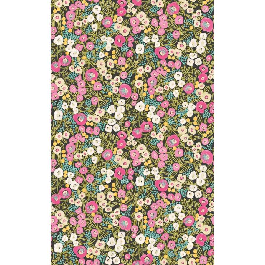 Ohpopsi Glasshouse Flora Ditsy GHS50113W Wallpaper - Fuchsia & Jet