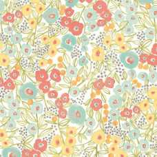 Ohpopsi Glasshouse Flora Ditsy GHS50115W Wallpaper - Coral & Sky