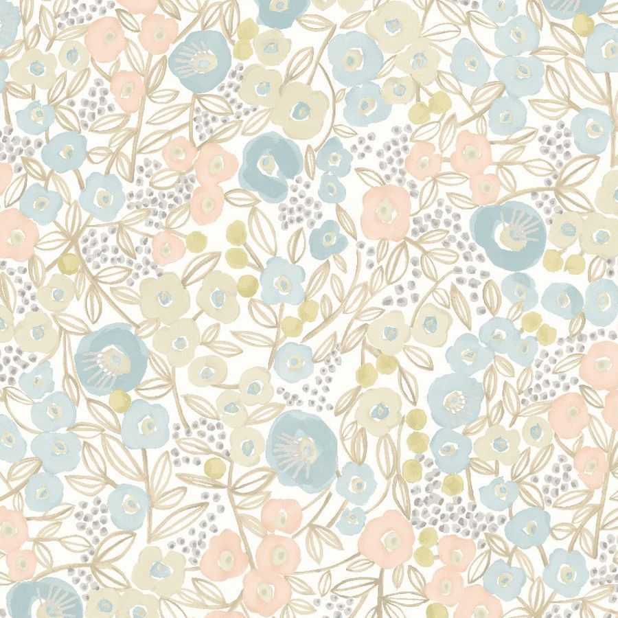 Ohpopsi Glasshouse Flora Ditsy GHS50117W Wallpaper - Silver