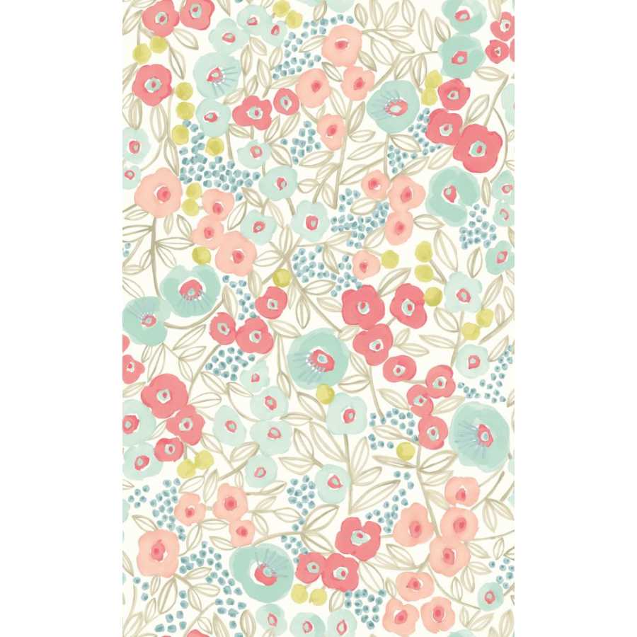 Ohpopsi Glasshouse Flora GHS50118W Wallpaper - Coral & Sky