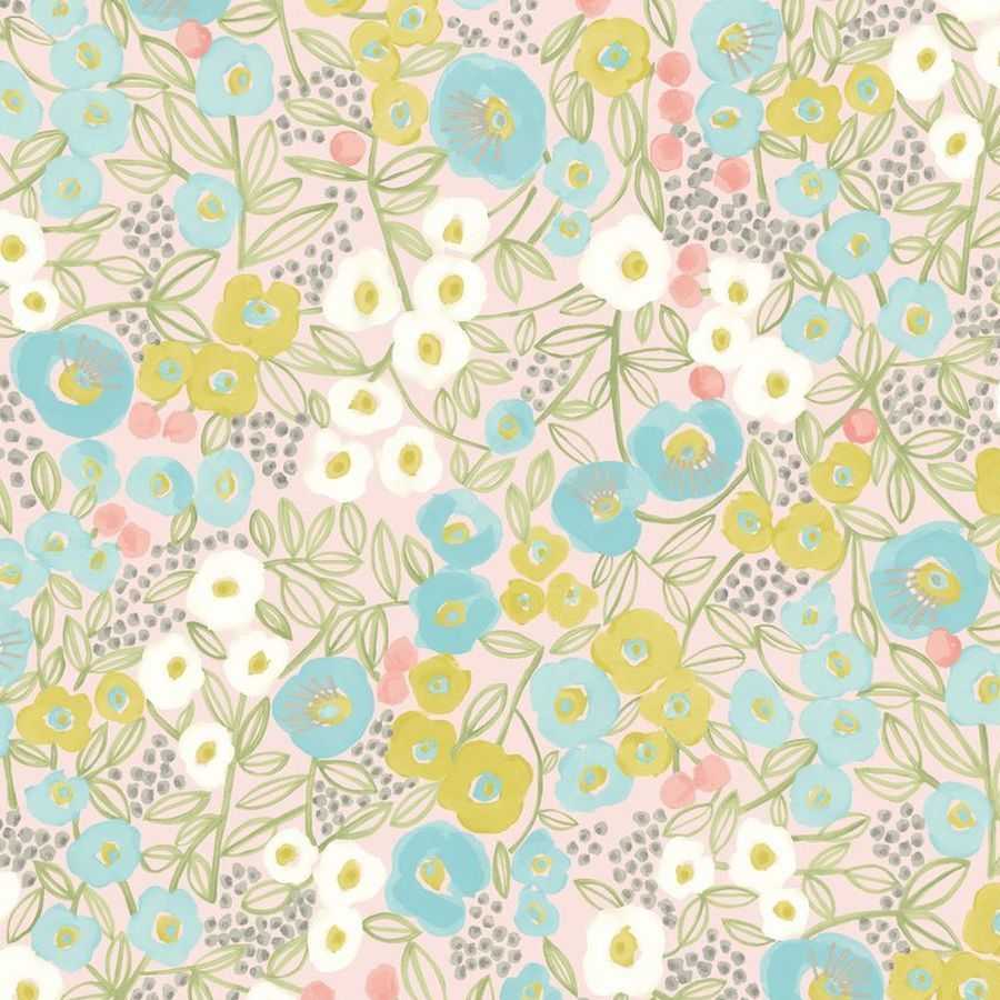 Ohpopsi Glasshouse Flora GHS50120W Wallpaper - Blush & Lime