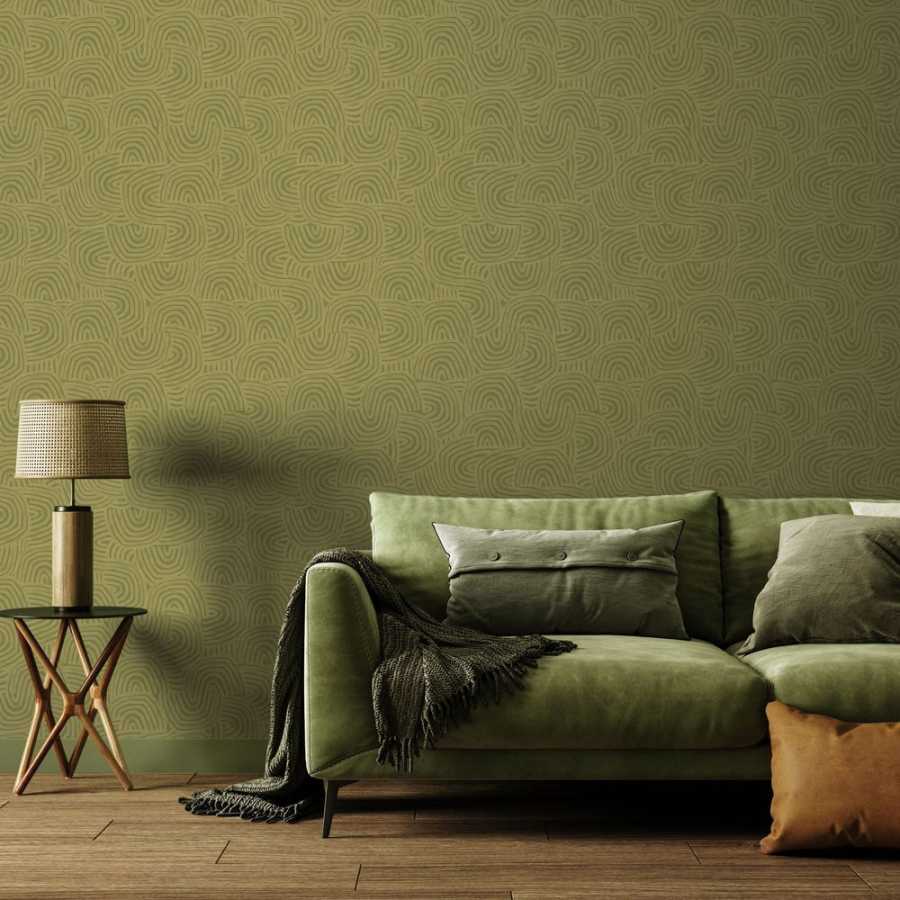 Ohpopsi Glasshouse Venation GHS50130W Wallpaper - Olive