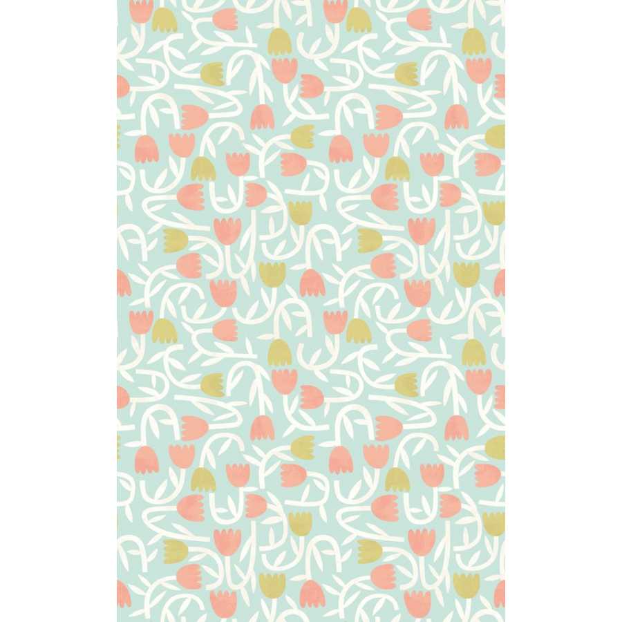 Ohpopsi Glasshouse Tiny Tulip GHS50134W Wallpaper - Duckegg Mix