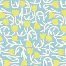 Ohpopsi Glasshouse Tiny Tulip GHS50135W Wallpaper - Lime & Sky