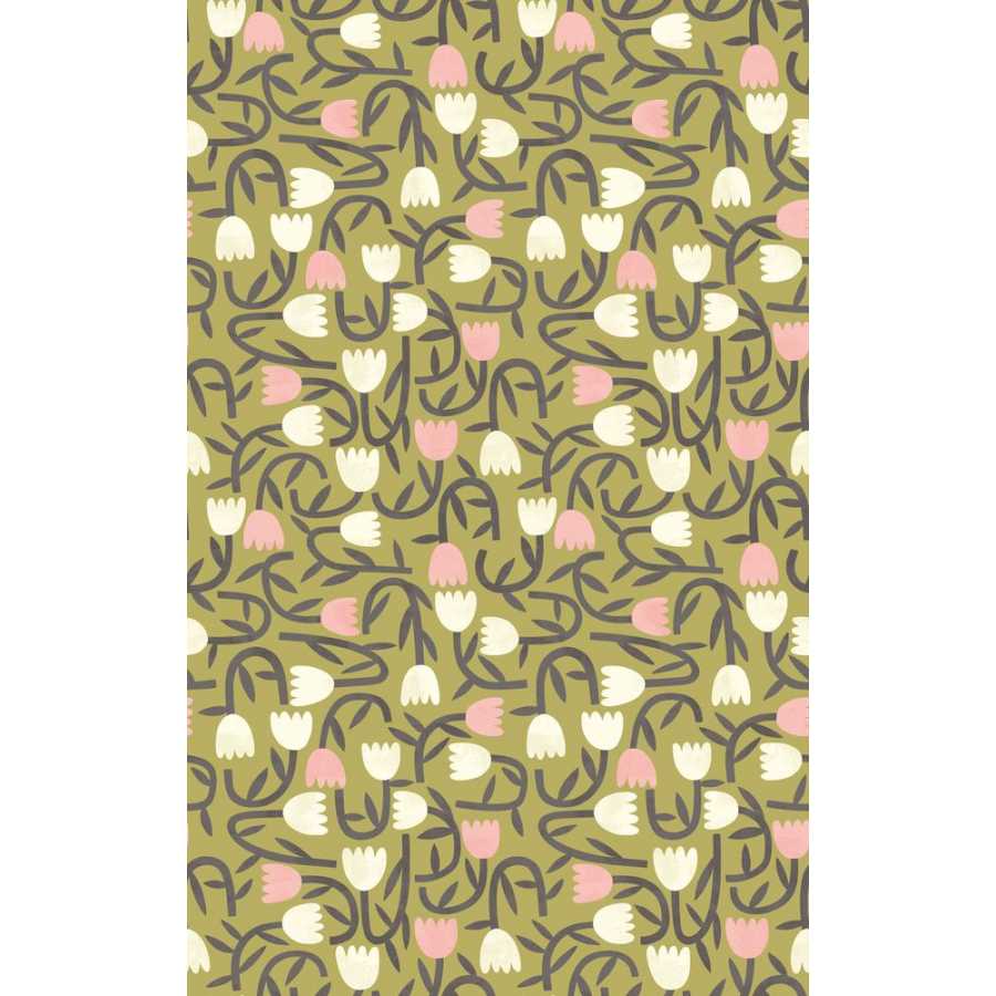 Ohpopsi Glasshouse Tiny Tulip GHS50139W Wallpaper - Olive Mix