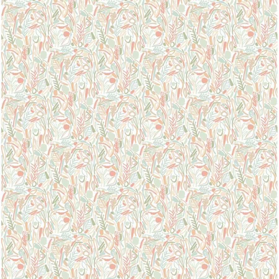 Ohpopsi Glasshouse Verdure GHS50144W Wallpaper - Sage & Apricot