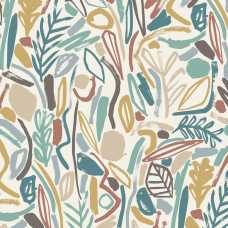 Ohpopsi Glasshouse Verdure GHS50148W Wallpaper - Teal & Cinnamon