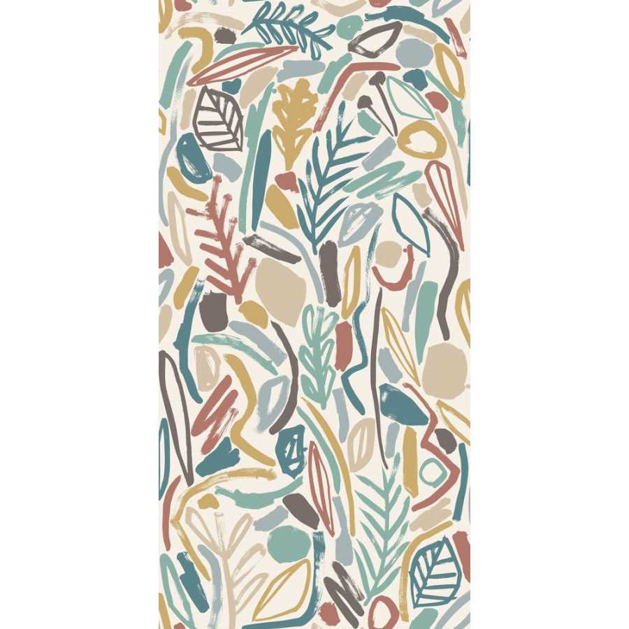 Ohpopsi Glasshouse Verdure GHS50148W Wallpaper - Teal & Cinnamon