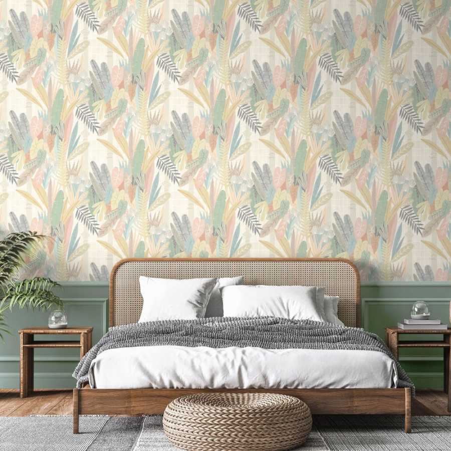 Ohpopsi Glasshouse GHS50149W Wallpaper - Blush & Apricot